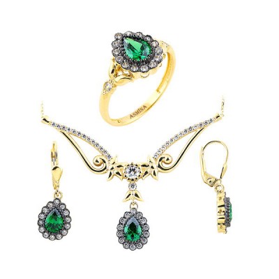14K Asmina Gold Taşlı Setler