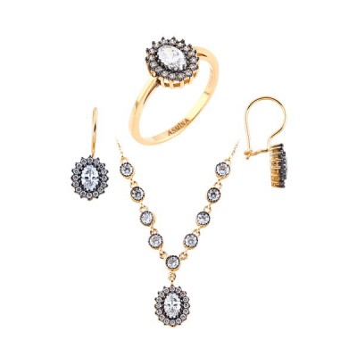 14K Asmina Gold Taşlı Setler