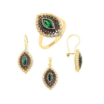 14K Asmina Gold Taşlı Setler