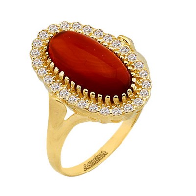 Asmina Gold Renkli Taşlı Yüzükler