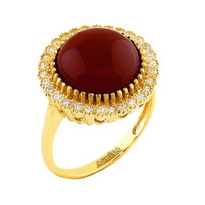 Asmina Gold Renkli Taşlı Yüzükler