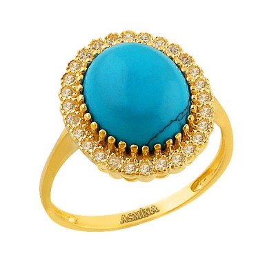 Asmina Gold Renkli Taşlı Yüzükler