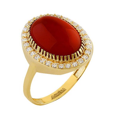 Asmina Gold Renkli Taşlı Yüzükler