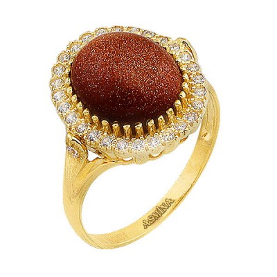 Asmina Gold Renkli Taşlı Yüzükler