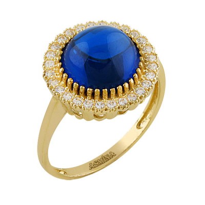 Asmina Gold Renkli Taşlı Yüzükler