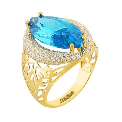 Asmina Gold Renkli Taşlı Yüzükler