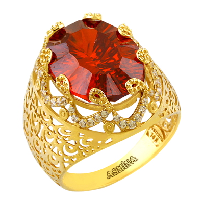 Asmina Gold Renkli Taşlı Yüzük Modelleri