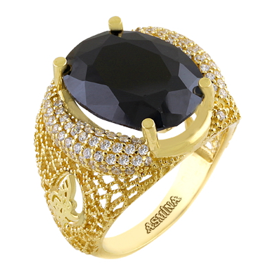 Asmina Gold Renkli Taşlı Yüzük Modelleri