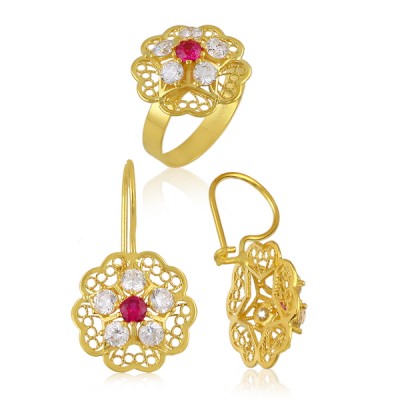 14K Asmina Gold Taşlı Setler