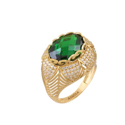 14K Asmina Gold Renkli Taşlı Yüzükler